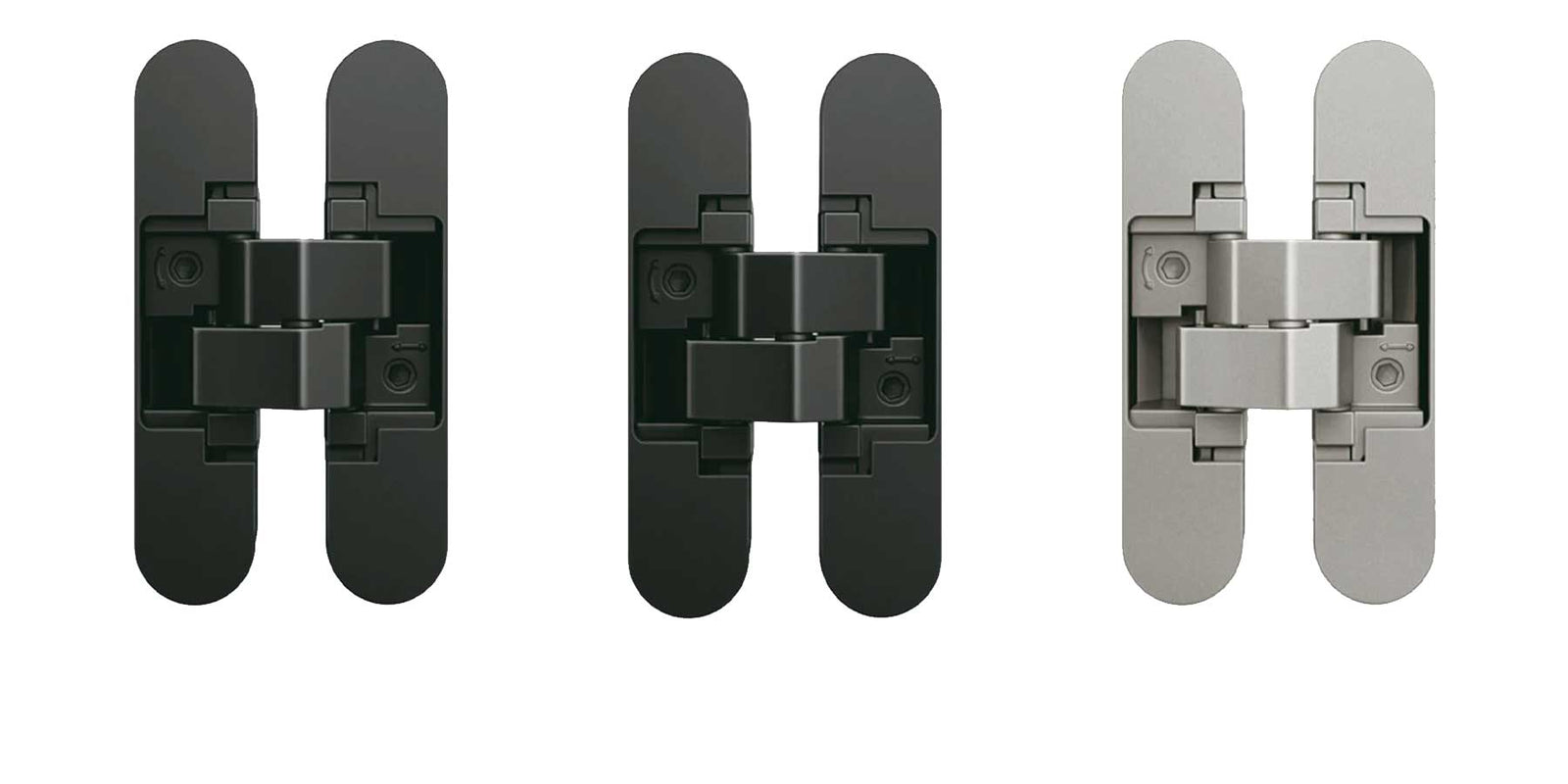 Two entry doors with different hinge placement side by side.