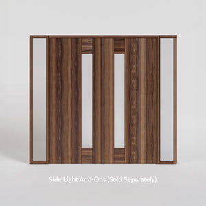 Side Window Double Doors with Side Lights in Black Walnut