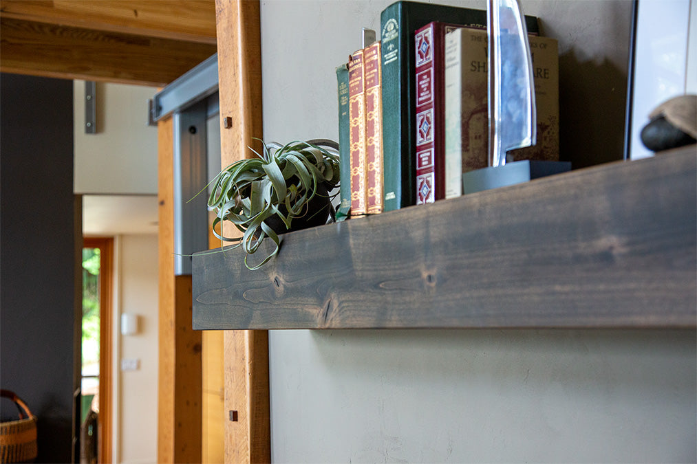 Rustic Walnut Fireplace Mantel