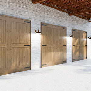 Three Marblemount Luxury Garage Door in White Oak