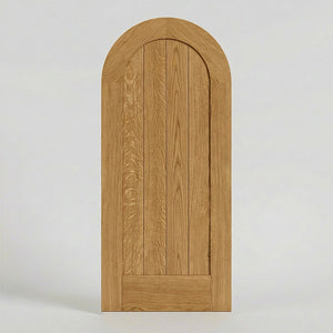 Callisto Round Top Classic Plank Solid Wood Front Entry Door