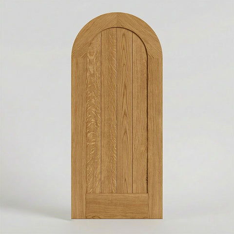 Callisto Round Top Classic Plank Solid Wood Front Entry Door