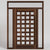 Cambria Basket Weave Pivot Door with sidelights and transom and a long pull handle
