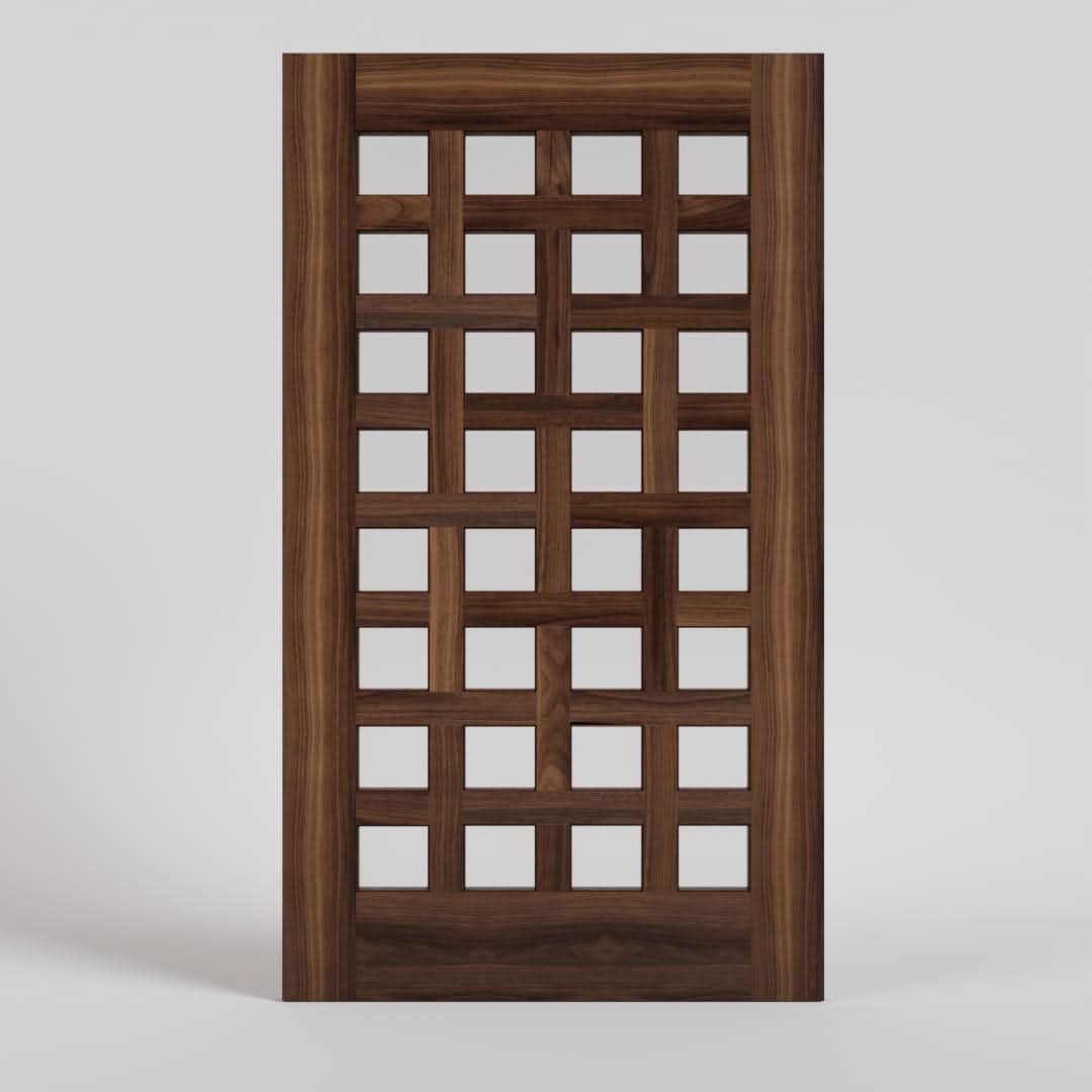 Walnut Wood Cambria Basket Weave Pivot Door
