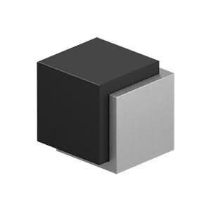 Contemporary Cube Stainless Steel Floor Door Stop, 1-3/4"