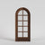 Round Top French Style glass door in Black Walnut