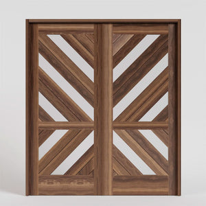 Monarch Modern Double Front Doors with wood frame