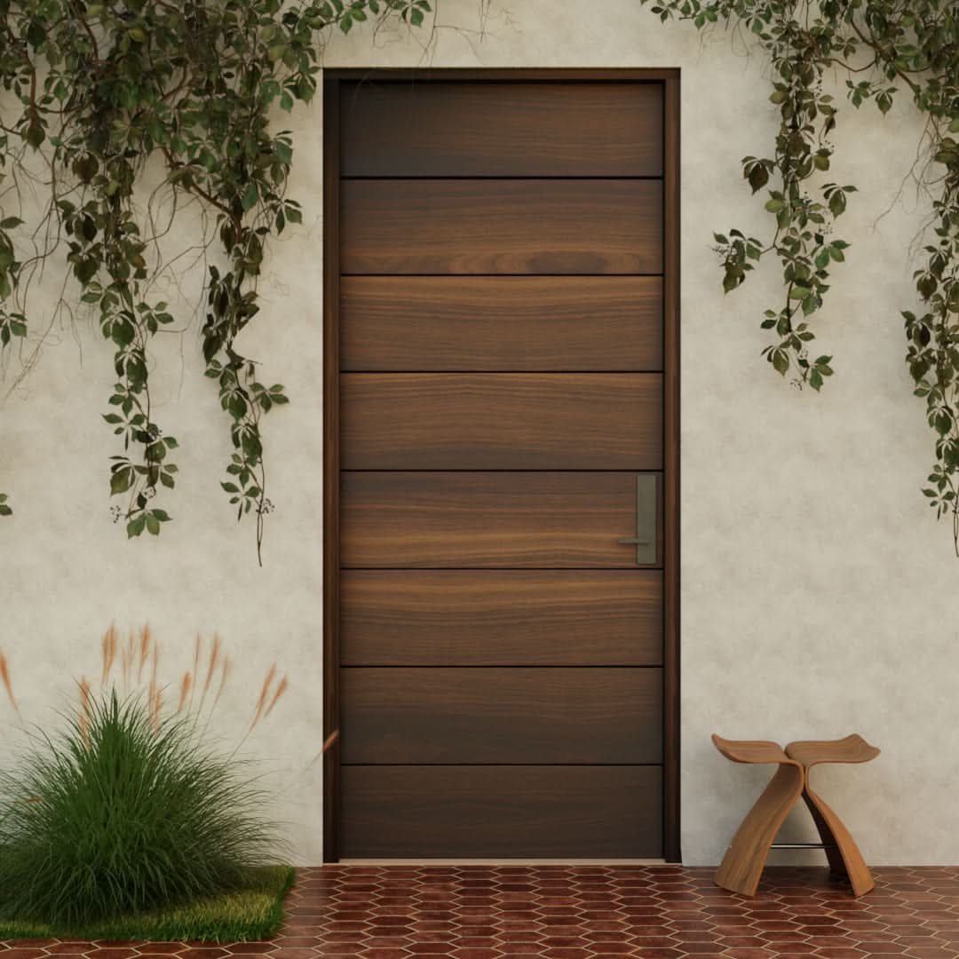 Pacifica Horizontal Plank Modern Entrance Door