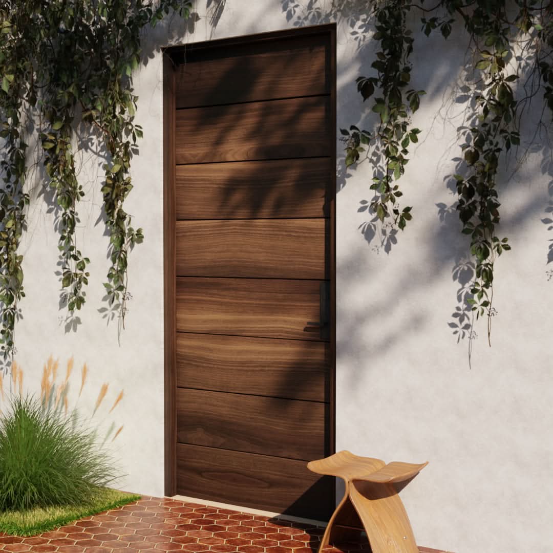 Pacifica Horizontal Plank Modern Entrance Door