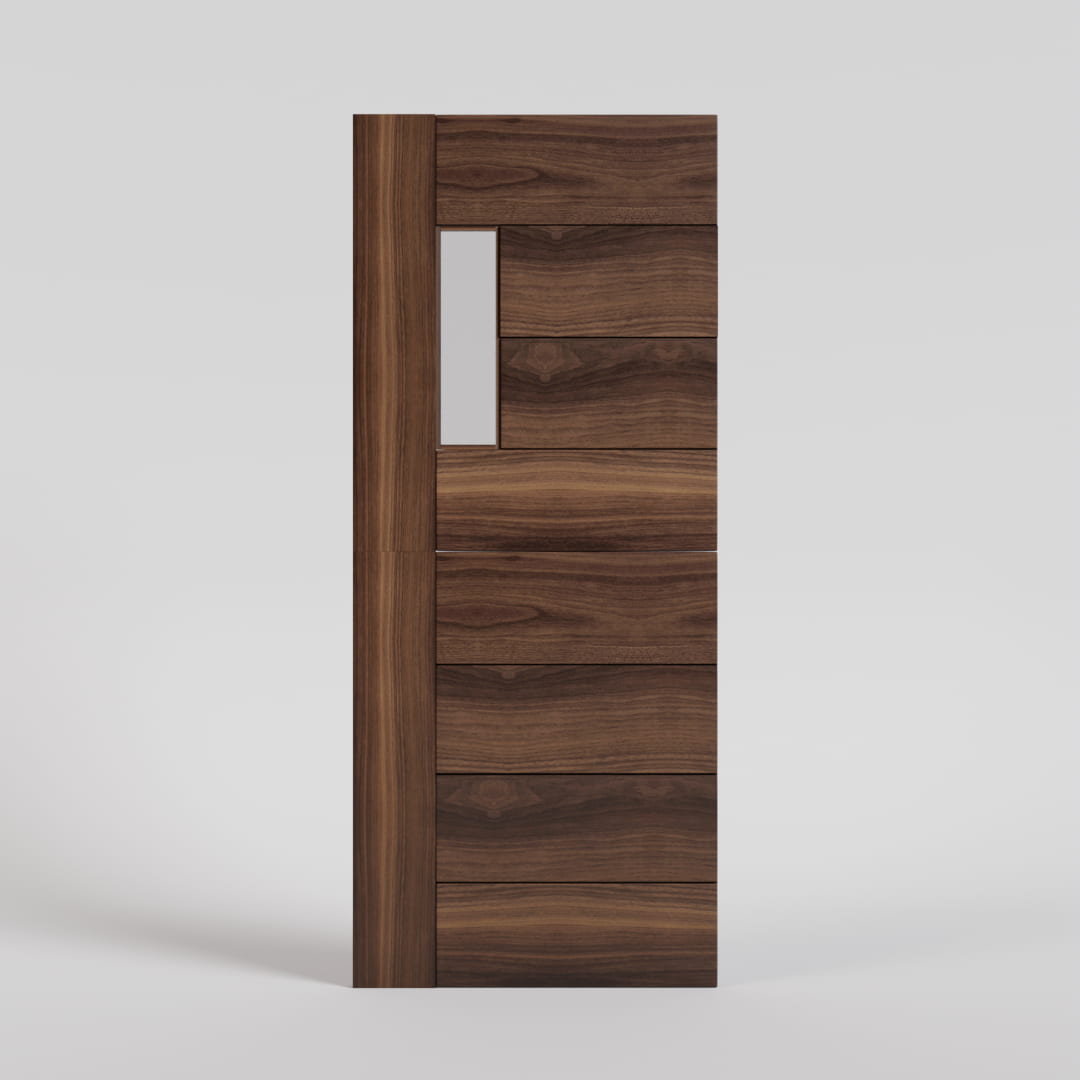 Black Walnut Peninsula Dutch Door with no shelf and no jamb