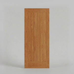 San Simeon Modern Flush Plank Solid Wood Front Door in Cherry Wood