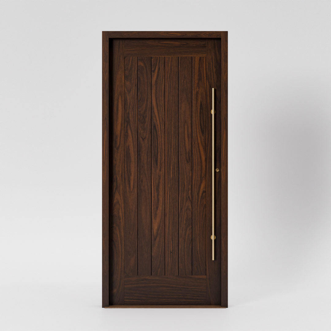San Simeon Modern Flush Plank Solid Wood Front Door