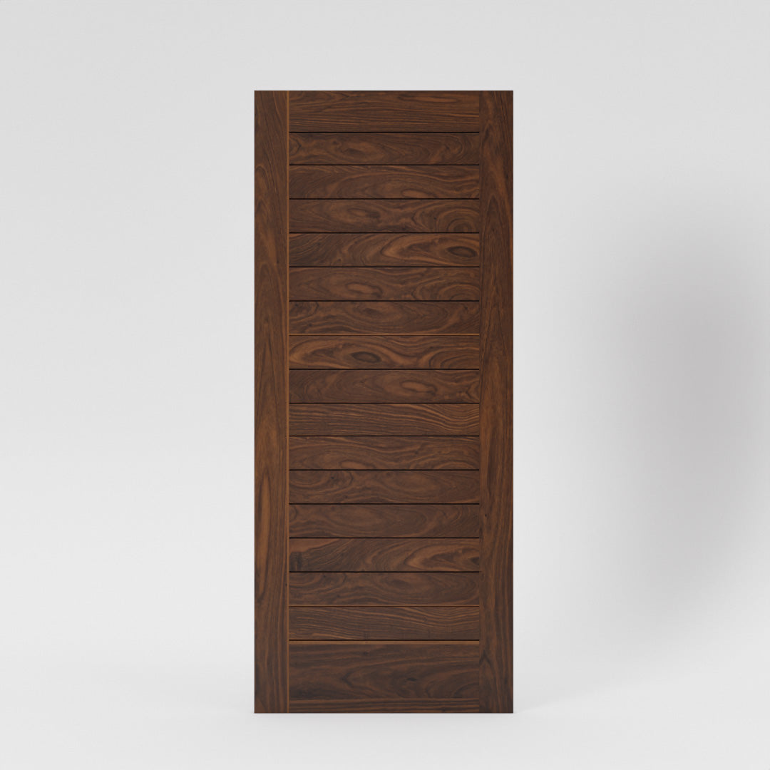 San Simeon Modern Flush Plank Solid Wood Front Door
