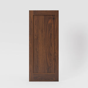 Walnut wood Shaker Classic Single Panel Solid Wood Front Entry Door
