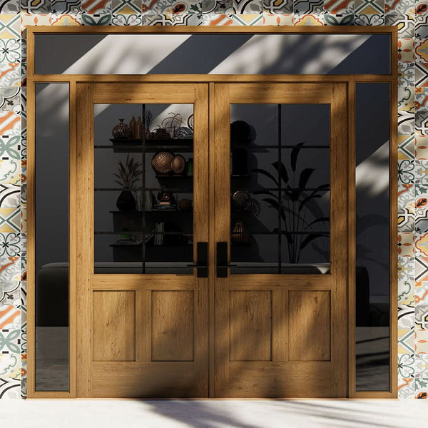 3/4 Glass Exterior Double French Doors RealCraft