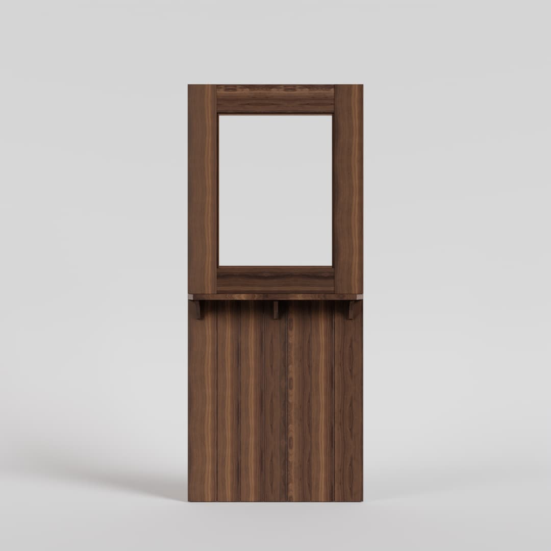 True Plank Dutch Door with Shelf and Single Glass Panel