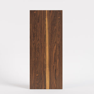 True Plank modern solid walnut wood door panel showcasing natural grain patterns and vertical plank design.
