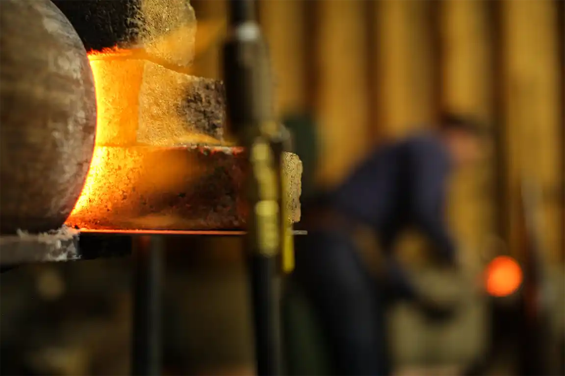 Closeup shot of hardware being melted