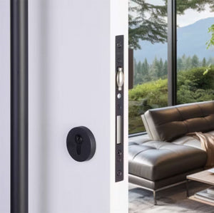 European Mortise Deadbolt with Integrated Roller Latch black