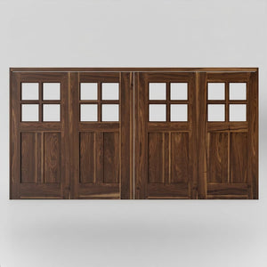 Black Walnut bifolding doors fully closed on plain background