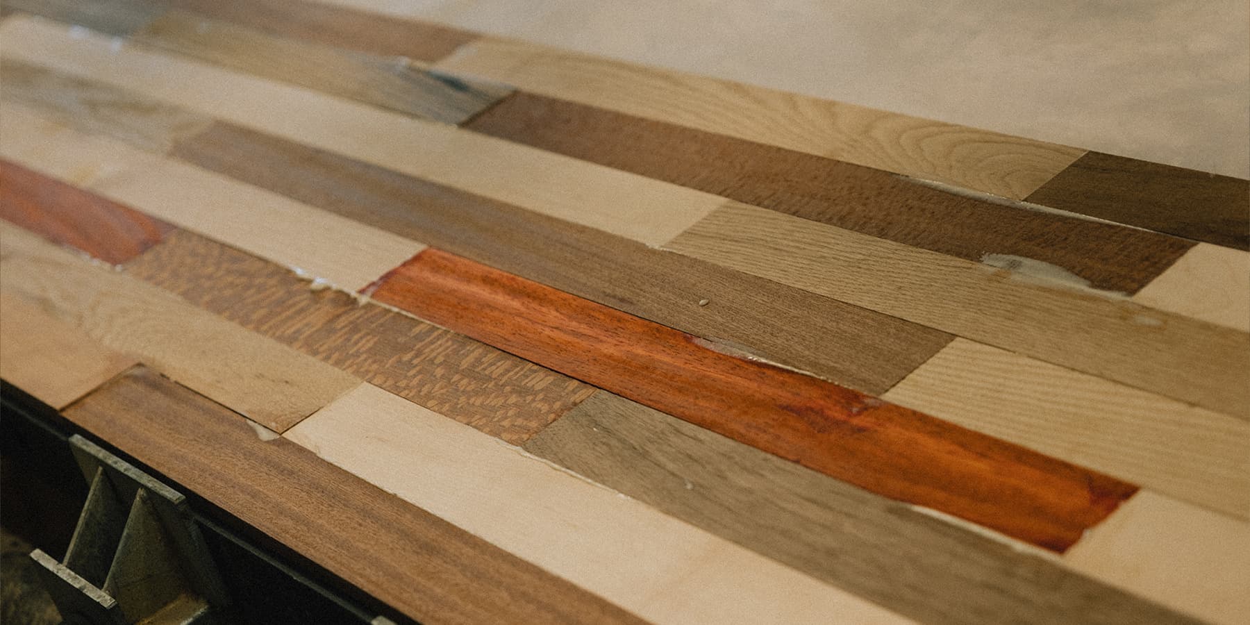 closeup photo of multicolored countertop being glued together