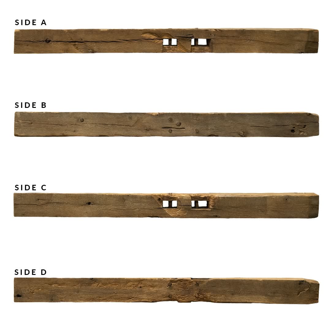 Heritage Series Circle Sawn Reclaimed Wood Fireplace Mantel B