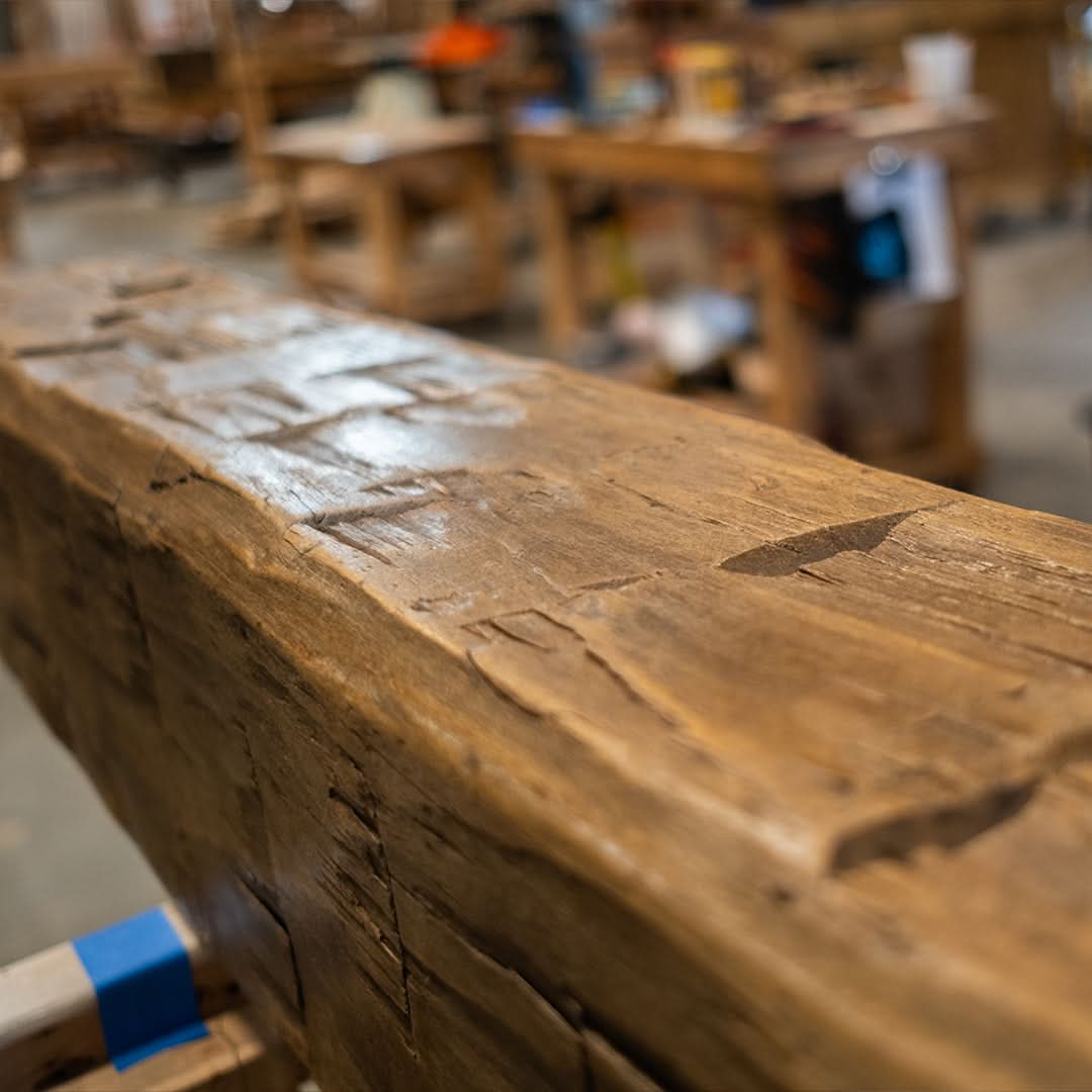 Heritage Series Hand Hewn Fireplace Mantel C