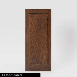 Walnut wood Shaker Classic Single Panel Solid Wood Front Entry Door with raised panel
