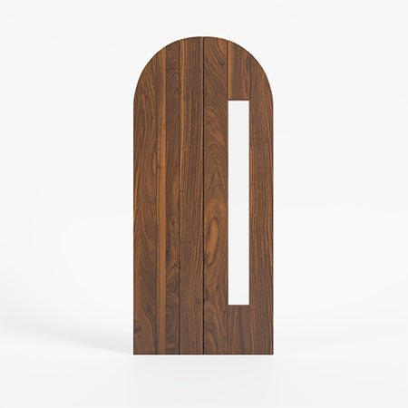 A Round Top Door in Walnut with a Side Light