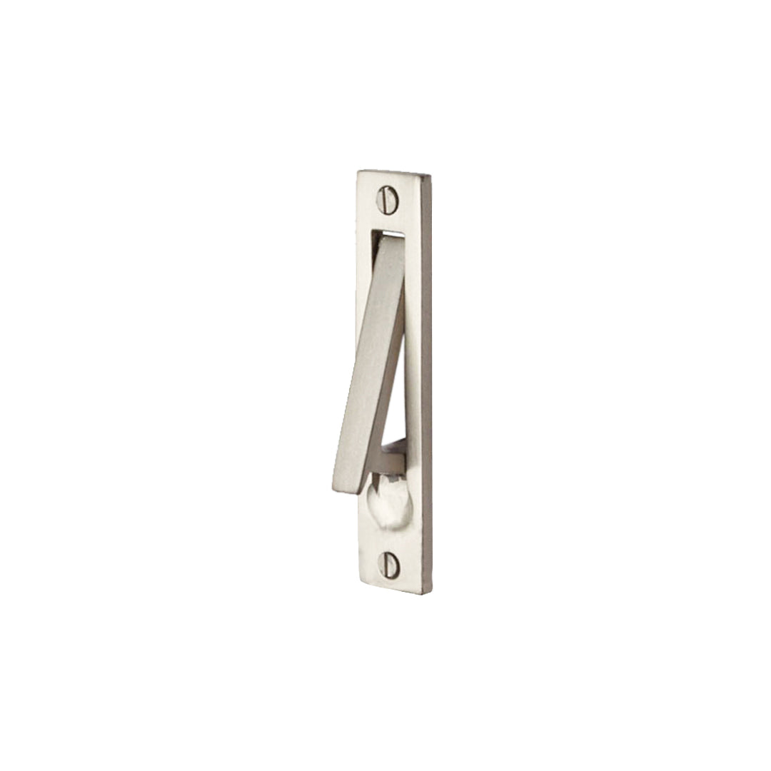 Solid Bronze Edge Pull Pocket Door Handle - White Bronze Finish