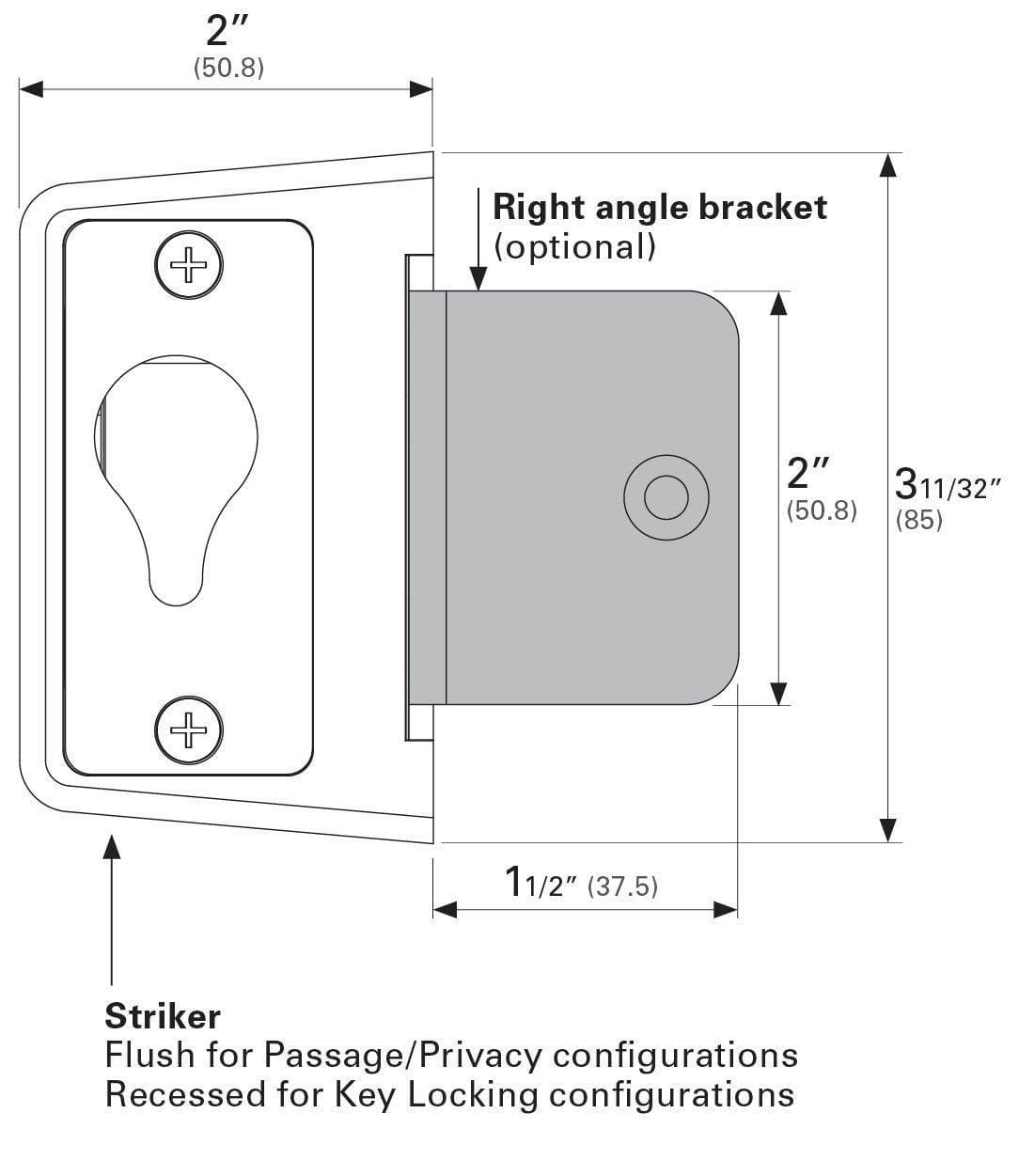 Barn Door Strike For CL400 / CL400 ADA - RealCraft