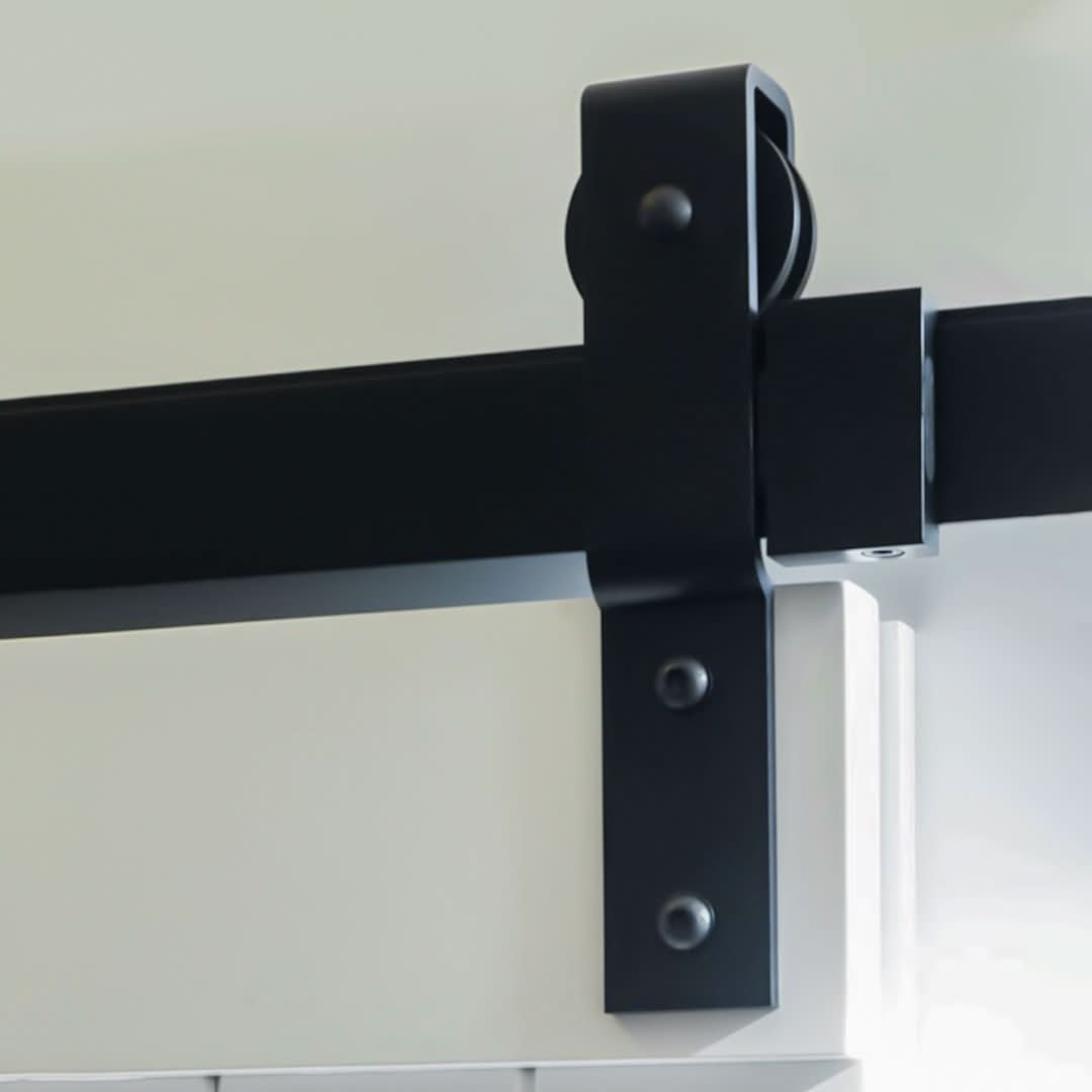 Cavity Sliders Barn Door Track at RealCraft - Hangers close up