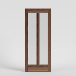 Mid-Century Modern Center Bar Glass Solid Core Exterior Door