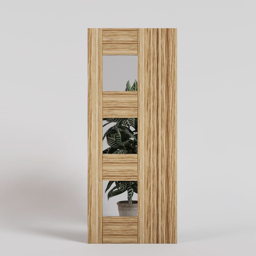 Sonoma Mid-Century Modern Tri Window Entry Door