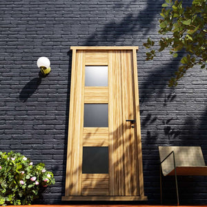 Sonoma Mid-Century Modern Tri Window Entry Door