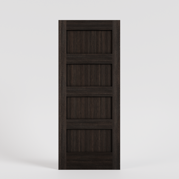 Four Panel Horizontal Wood Exterior Entry Door