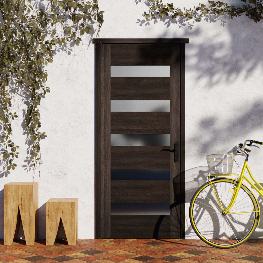 Narrows Five Panel Glass Solid Core Exterior Door