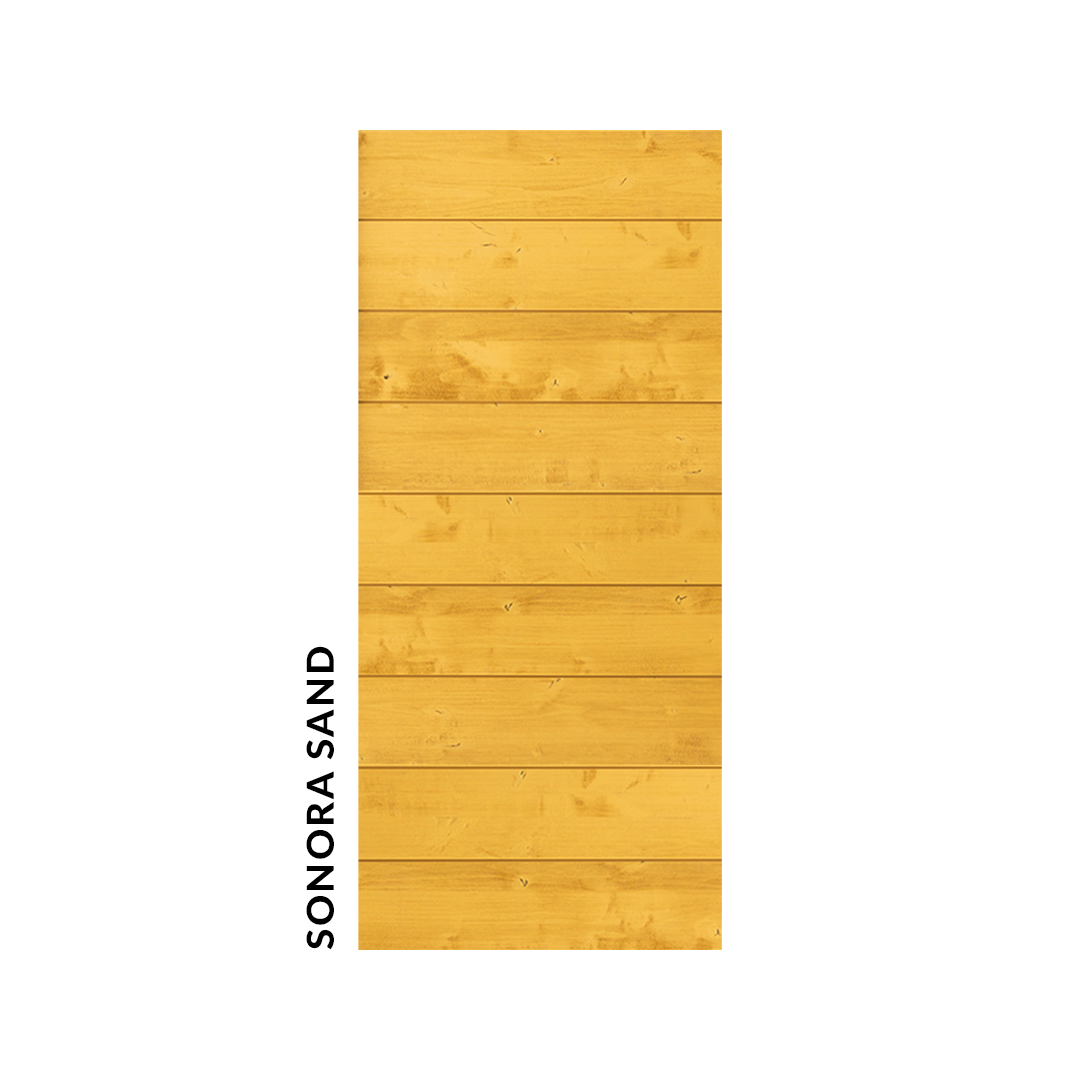 Weathered Wood Yellow sliding barn door