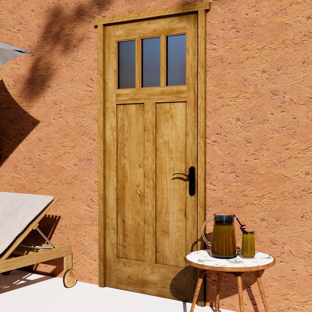 Savona Craftsman Triple Lite Front Door With Window