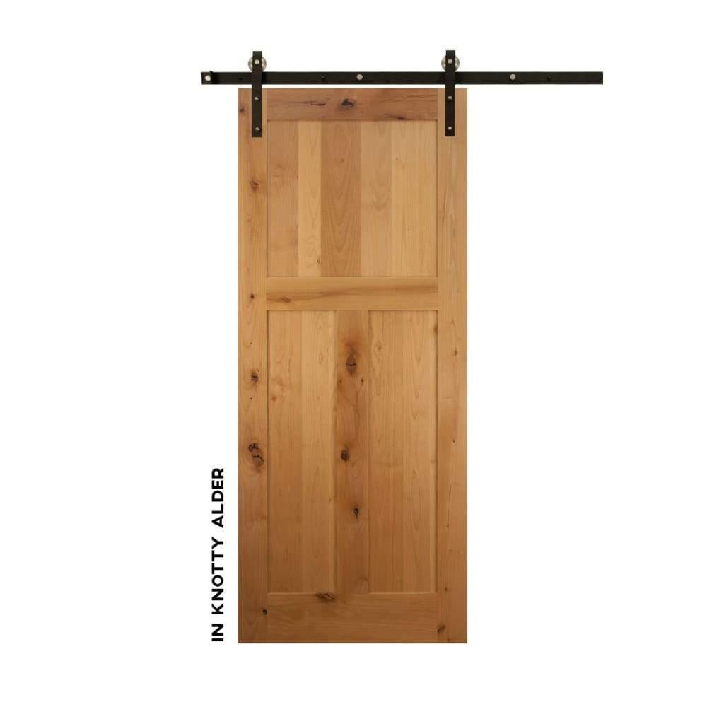 Shaker Style Low T Panel Swinging Door - Sliding Barn Door Hardware by RealCraft