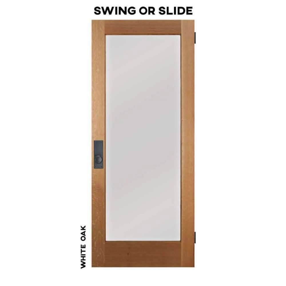 Single Panel Swinging Glass Barn Door - Sliding Barn Door Hardware by RealCraft