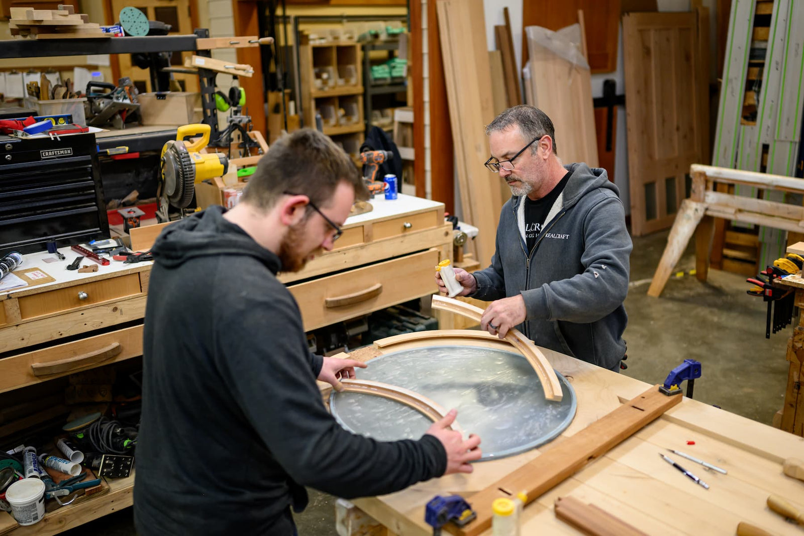two craftsmen working