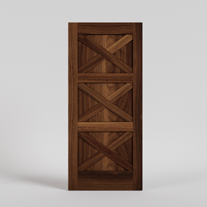 walnut Wood Craftsman Triple X  traditional door design