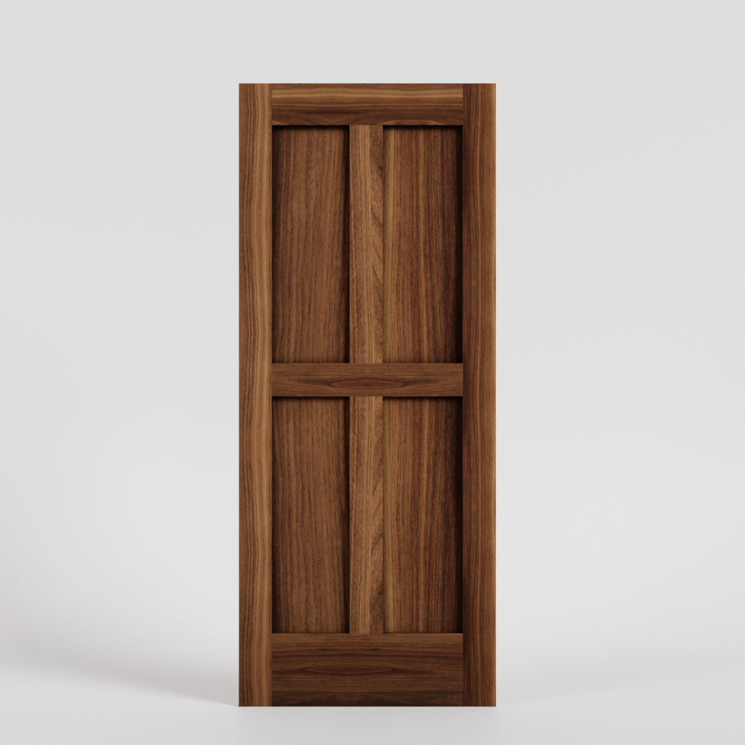 Mid-Century Modern 4 Panel Swinging  Interior Door