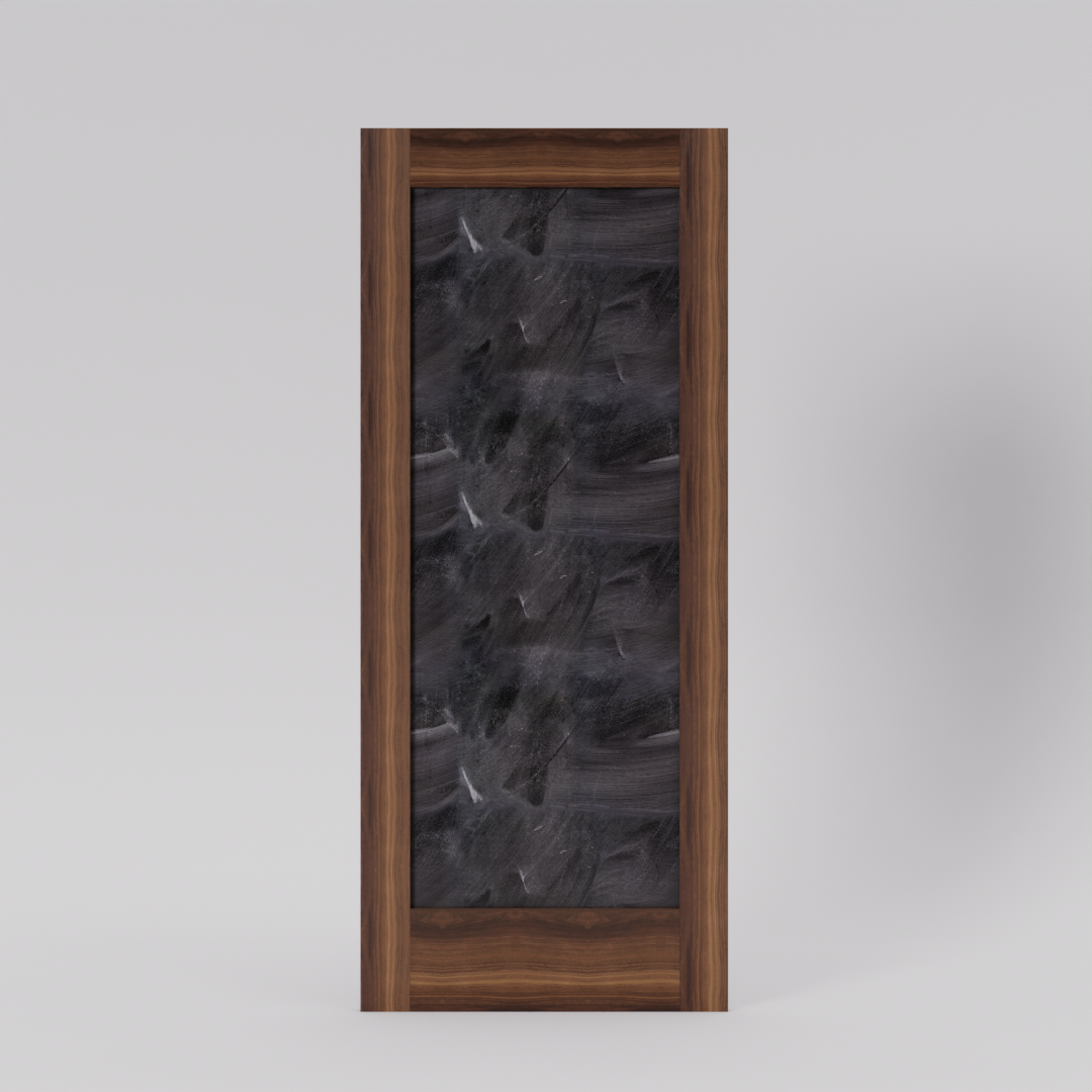 Magnetic Sliding Chalkboard Door in walnut