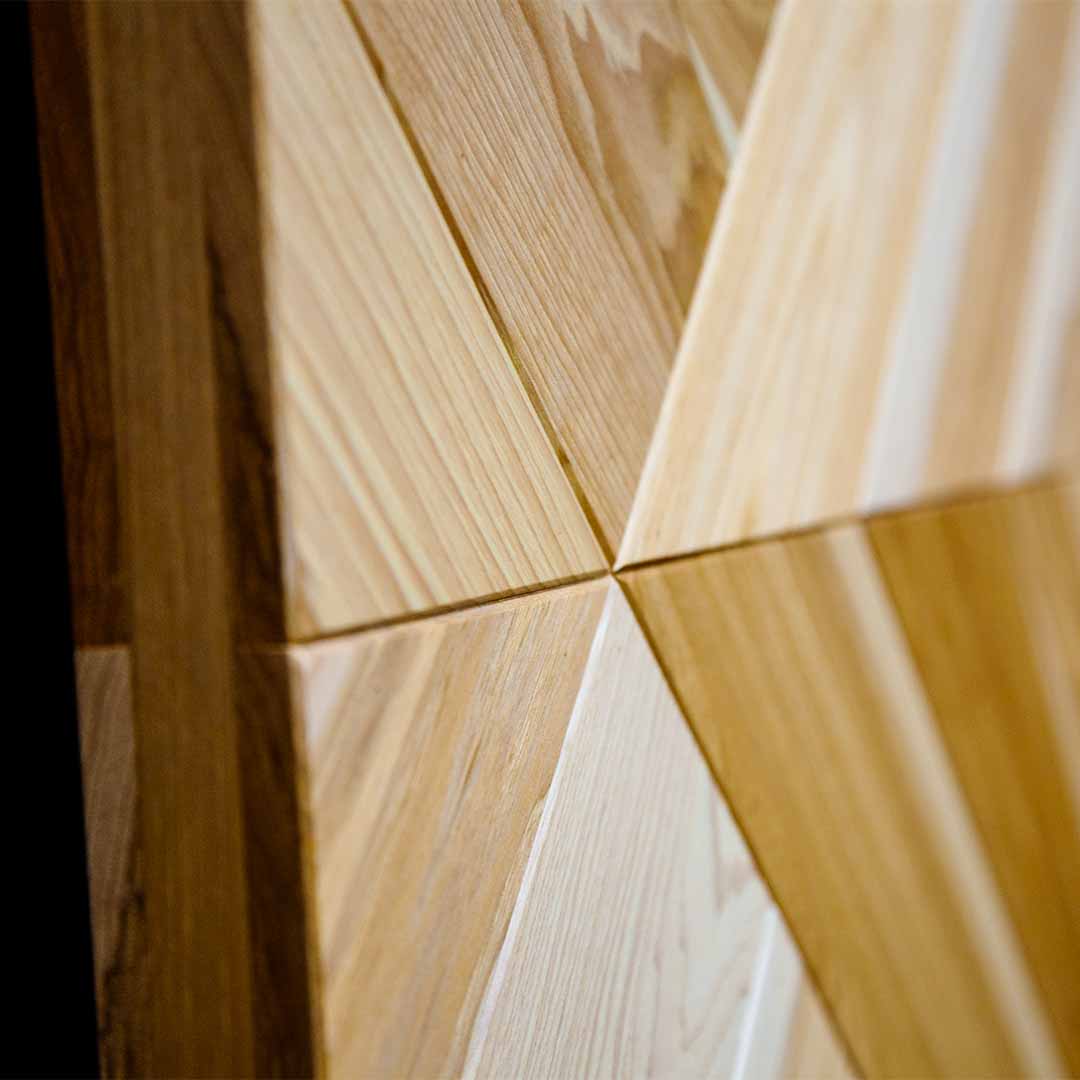 Hickory Wood barn door details