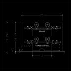 Technical drawing of a mechanical component with dimensions labeled on a black background