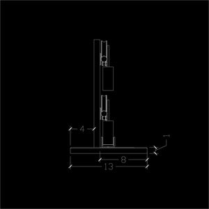 Technical drawing of a mechanical component on a black background