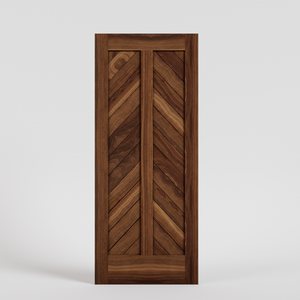 Walnut Mountain Chevron Solid Wood Exterior Front Door