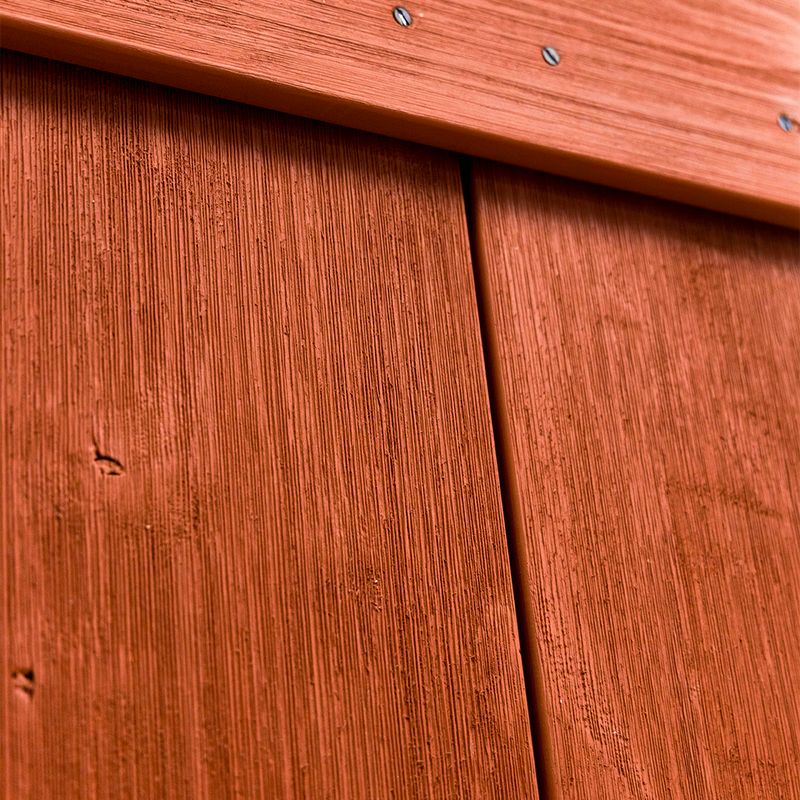 Red farmhouse barn door design